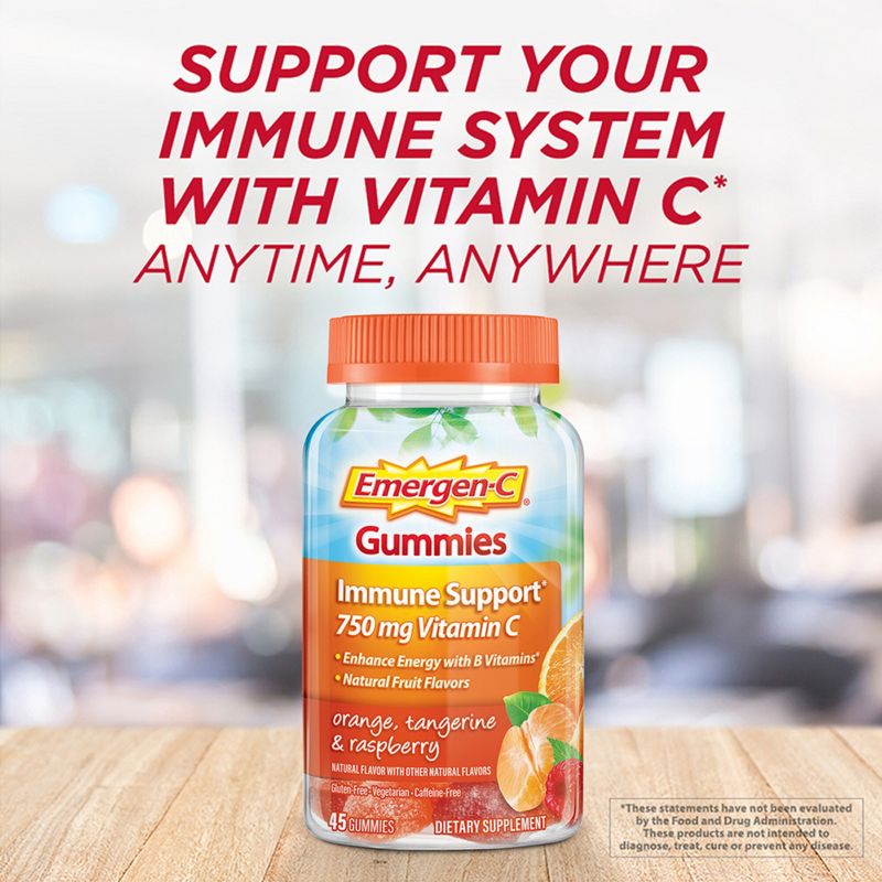 Emergen-C Vitamin C Immune Support Gummies - Orange, Tangerine &#38; Raspberry - 45ct, 5 of 13