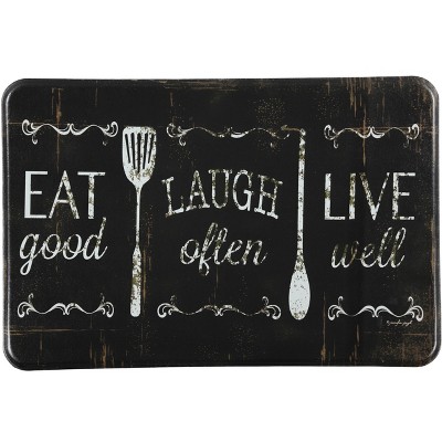 24" x 36" Anti-Fatigue Kitchen Floor Mat Eat Laugh Live - J&V Textiles