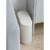 Aoibox 10 Liter Rectangular Trash Can with Press Lid, 2.4 Gallon Wastebasket for Bathroom, Bedroom, Kitchen, Office, Cream White - 2 of 4