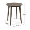 Round Outdoor Bistro Table Acacia Wood Side Table with Slatted Top for Patio Balcony or Garden Seating Area - Maison Boucle - 4 of 4