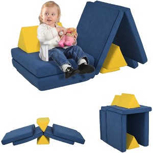 Qaba Modular Kids Play Couch, Kids Couch for Playroom or Bedroom, Foam Couch for Kids with Washable Cover for Toddlers 18+ Months - 1 of 4