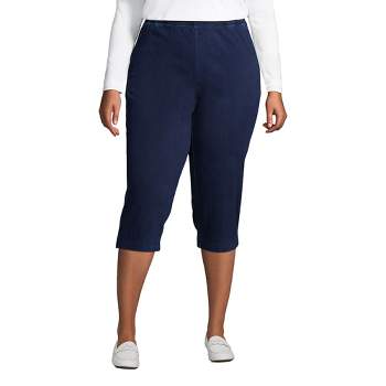 Lands' End Women's Plus Size Sport Knit High Rise Elastic Waist Capri Pants  - 2x - Radiant Navy : Target