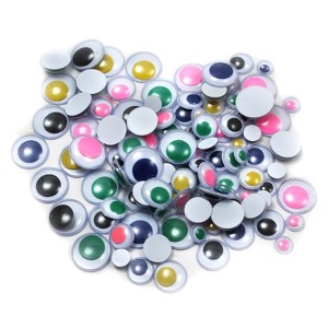 Charles Leonard Creative Arts Wiggle Eyes, Round, Assorted Sizes & Colors, Bag of 100 (Pack of 6) - 1 of 1