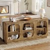 Hommoo 3-Tier Console Table with Storage Shelves Brown - 2 of 4
