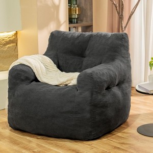 Hooseng Plush Bean Bag Chair for Adults, Comfy Lazy Floor Sofa with Backrest & Armrests, Lounge Accent Chair for Bedroom, Dorm, Living Room - 1 of 4