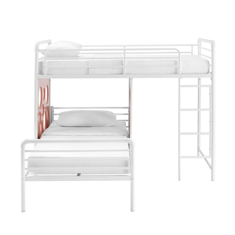 Twin Modern Cut-Out L-Shaped Metal Bunk Bed - Saracina Home, 5 of 8