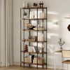 Bookshelf 6 Tier Tall Bookcase Industrial Bookshelves Oval Vintage Bookshelf Metal Frame Unique Display Shelf Storage - 4 of 4