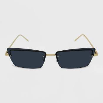 Women's Solid Metal Oversized Square Sunglasses - Wild Fable™ Black