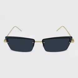 Women's Narrow Rimless Rectangle Cateye Sunglasses - Wild Fable™ Gold