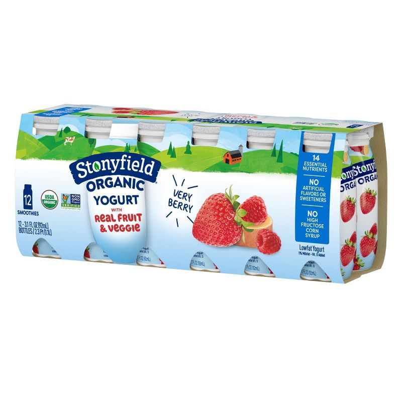 Stonyfield Organic Very Berry Kids&#39; Yogurt Drinks - 3.1 fl oz/12ct, 1 of 9