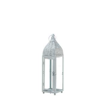 Iron Moroccan Style Outdoor Lantern Silver - Zingz & Thingz