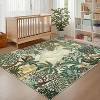 Modern Washable Area Rug - Stain Resistant Ultra Soft Night Jungle Print, Non-Slip Lightweight Floor Carpet for Living Room, Office, Nursery - 3 of 4