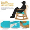 Tangkula Outdoor Rocking Chair Acacia Wood Armrest Cushioned Sofa W/Removable High-Density Cushion for Garden - 3 of 4