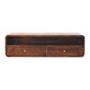 Solid Wood Floating 2-Drawer Console Table with Large Open Shelf and Curved Design - 2 of 4