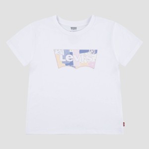 Levi's® Girls' Short Sleeve 'Patchwork' Batwing T-Shirt - White - 1 of 4