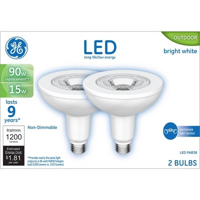 GE 2pk Bright White LED 90W PAR38