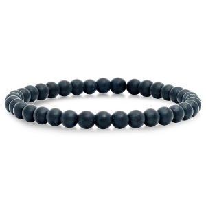 Steeltime Men's black lava beaded bracelet - 1 of 4