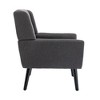 CAVINAS Modern Ergonomics Accent Chair, Soft Linen Material Living Room Chair with Black Legs and Backrest - 2 of 4