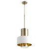 Quorum Lighting 1 - Light Pendant in  Studio White/Aged Brass - 2 of 2