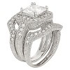 3.94 CT. T.W. Cubic Zirconia Engagement Ring Set In Sterling Silver - image 2 of 3