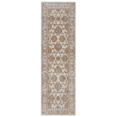 Celene Traditional Bordered Tan/Ivory/Brown Area Rug