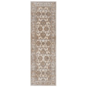 Celene Traditional Bordered Tan/Ivory/Brown Area Rug - 1 of 4