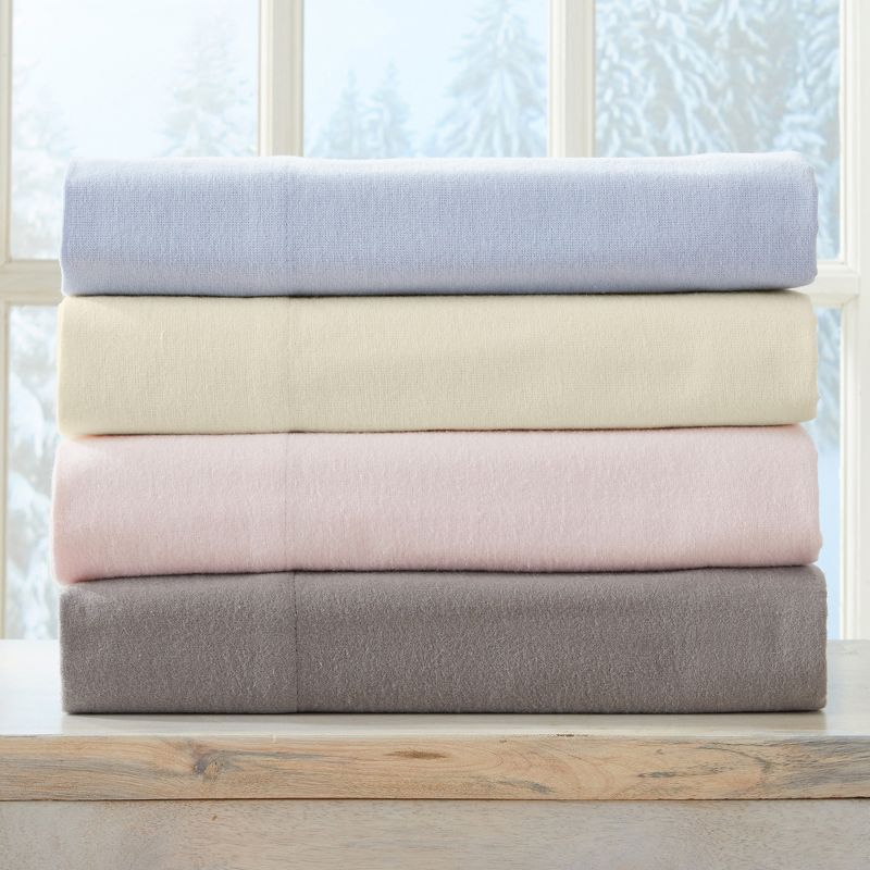 Market & Place Turkish Cotton Flannel Solid Sheet Set, 4 of 7