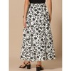 INSPIRE CHIC Women's Floral Printed A-Line Side Pockets Elastic High Waist Long Skirt - 3 of 4
