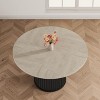 Living Room Barrel Table,  Board Round Barrel Table Set，Stylish Round Design, - 3 of 4