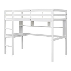 YOOCOZZ Twin Size Loft Bed with Desk and Shelves - 1 of 4