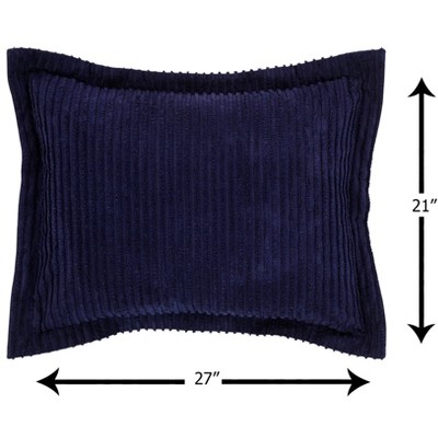 Navy Full Cotton Chenille Bedspread Set with Shams