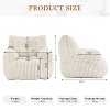 Kumasinova Corduroy Bean Bag Chair for Adults,Teens,Memory Foam Bean Bag Sofa with Armrest,Bean Bag Lounger for Bedroom,Living Room,No Assembly,Beige - 2 of 4