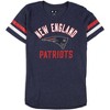 NFL Womens Patriots Rhinestone Logo Embellished T-Shirt, Blue, Medium - 3 of 3
