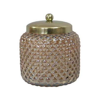 Gold Lustre Glass Canister Small Amber - Nu Steel