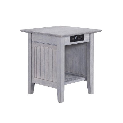AFI Furnishings Nantucket End Table with Charging Station in Driftwood