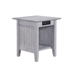 AFI Furnishings Nantucket End Table with Charging Station in Driftwood - 1 of 4
