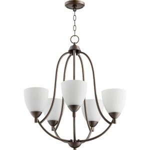 Quorum Lighting Barkley 5-Light Chandelier, Oiled Bronze, 24 Width, 27 Height - 1 of 1