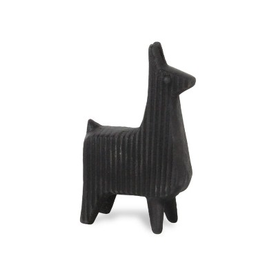 Cheung's Sidero Black Cast Iron Llama Table Decor