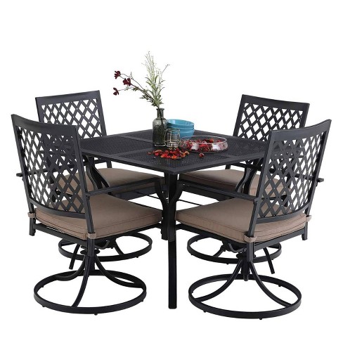 4 Swivel Arm Chairs Captiva Designs, Wicker Patio Dining Set With Swivel Chairs
