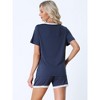 cheibear Women's Soft Shorts Sleeve Nightwear with Pockets Pajama Set 2 Pcs - 3 of 4