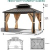 Dual-Layer Hardtop Gazebo, Heavy-Duty Galvanized Steel Frame with Netting & Curtains, All-Weather Aluminum Pavilion for Patio, Garden, Lawn, Deck - 2 of 4