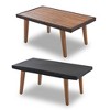 Sapphtopaz Outdoor Patio Furniture Set Wicker Loveseat Sectional Chairs with Acacia Wood Legs and Rectangle Coffee Table for Outdoor, Terrace - 4 of 4