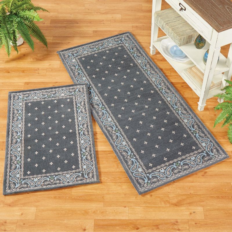 Collections Etc Paisley Border Chenille Rug, 3 of 6