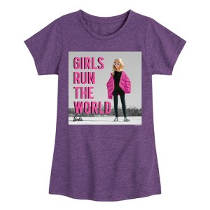Girls' - Barbie - Girls Run the World Fitted Short Sleeve Graphic T-Shirt - 1 of 4