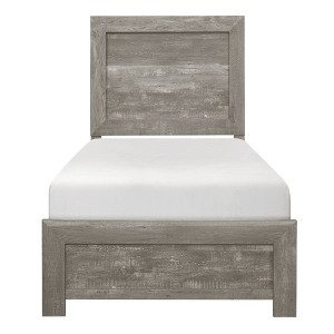 Twin Size Wooden Platform Bed with Headboard for Bedroom - 1 of 4