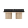 Meridian Furniture,Pavilion Black Boucle Fabric Bench - 2 of 4