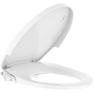 Whizmax Premium Non-Electric Elongated Bidet Toilet Seat with Dual Nozzle, Easy Installation, and Stylish Design for Elongated Toilets in White - 1 of 4