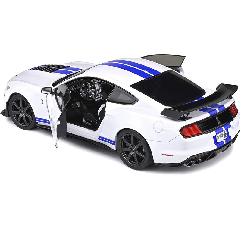 2020 Ford Mustang Shelby GT500 White with Blue Stripes "Special Edition" 1/18 Diecast Model Car by Maisto, 4 of 7