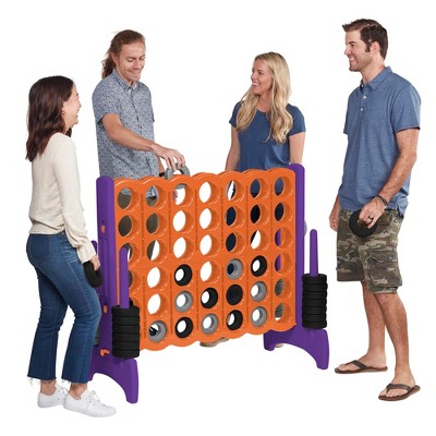 ECR4Kids Jumbo Four-To-Score Giant Game-Indoor/Outdoor 4-In-A-Row Connect - Orange and Purple