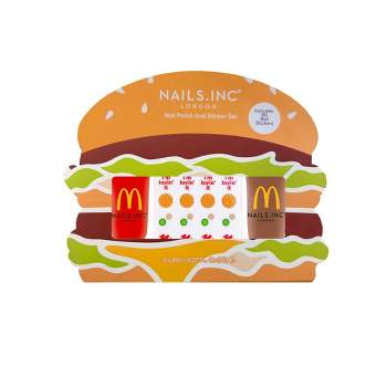 Nails Inc. x McDonald Mini Duo Nail Polish with Stickers - Burger - 0.54 fl oz